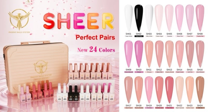 Phoenix - Sheer Gel Polish Collection 24 Colors (48 bottles)