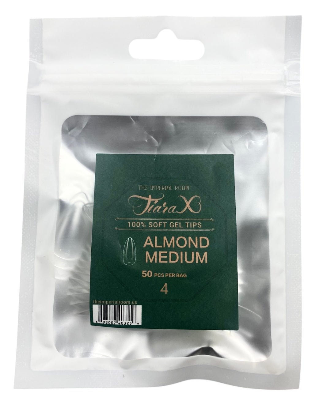 Tiara Rollo Almond Tiara X - ALMOND MEDIUM Nail Tips size 4 - 50 pcs – Oz Nails & Beauty ...