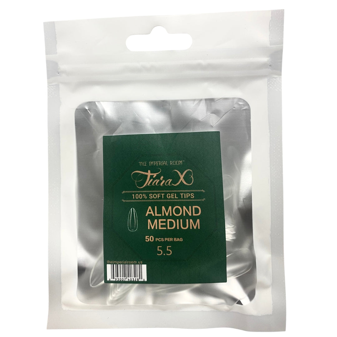 Tiara X - ALMOND MEDIUM Nail Tips size 5.5 - 50 pcs