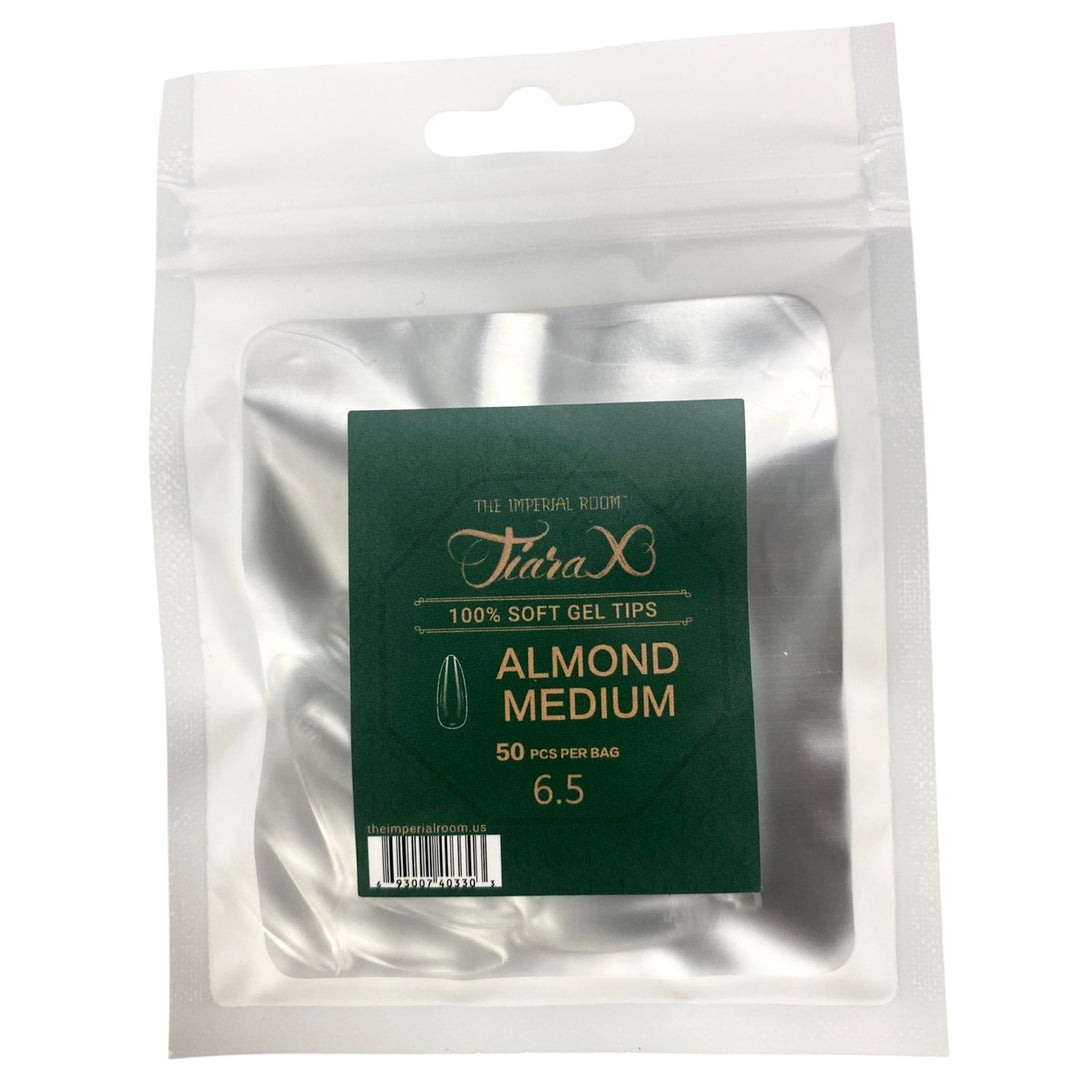 Tiara X - ALMOND MEDIUM Nail Tips size 6.5 - 50 pcs