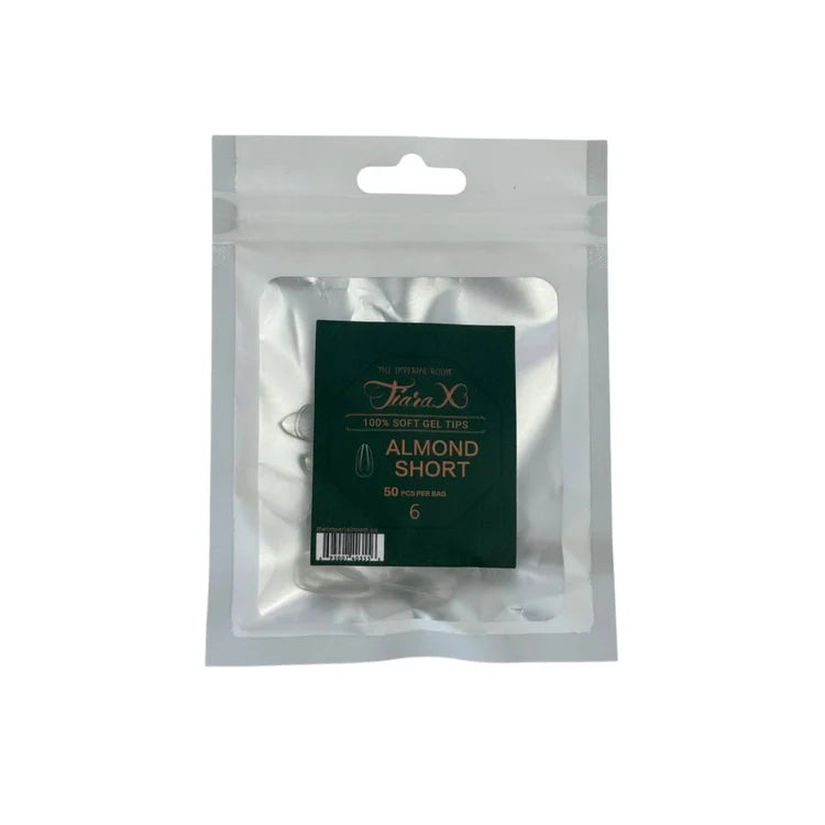 Tiara Rollo Almond Tiara X - ALMOND SHORT Nail Tips Size 6 - 50 pcs – Oz Nails & Beauty Supply