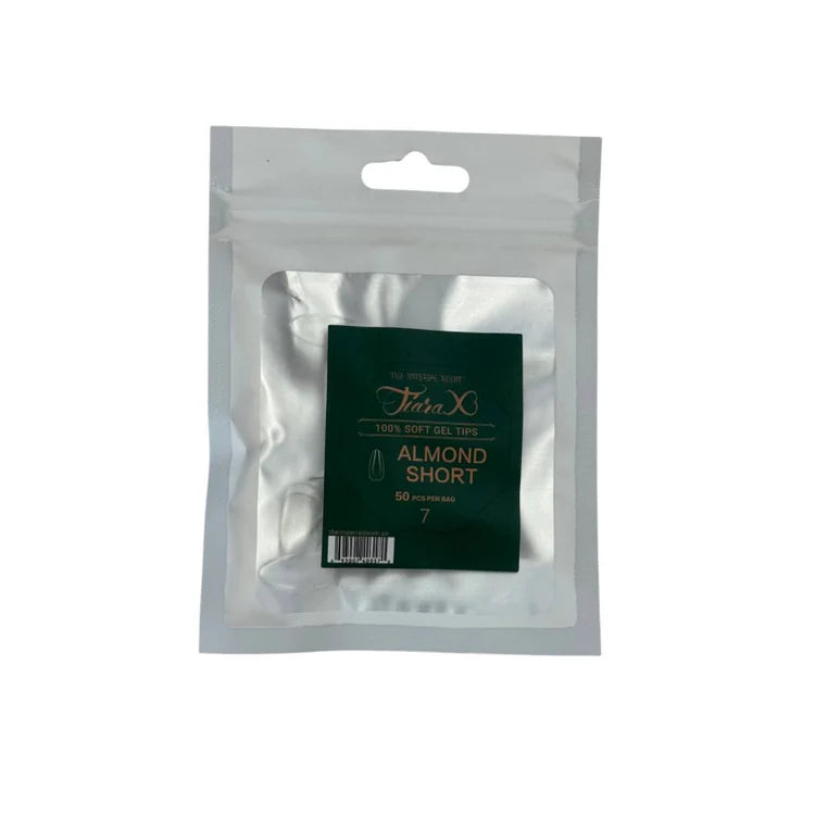 Tiara Rollo Almond Tiara X - ALMOND SHORT Nail Tips Size 7 - 50 pcs – Oz Nails & Beauty Supply