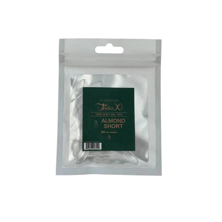 Tiara Rollo Almond Tiara X - ALMOND SHORT Nail Tips Size 9 - 50 pcs – Oz Nails & Beauty Supply