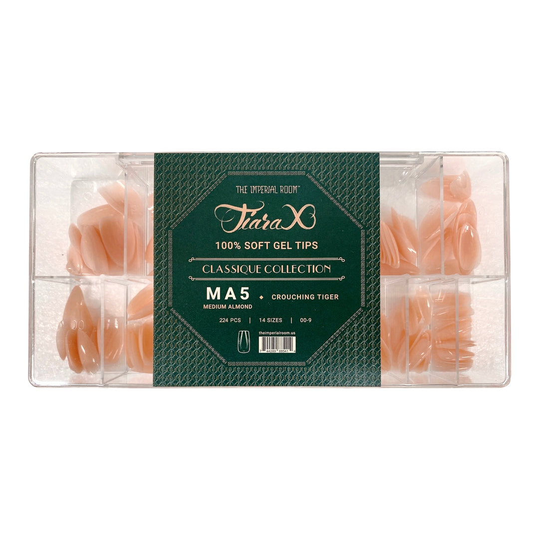 Tiara Rollo Almond Tiara X - MEDIUM ALMOND Nail Tips - Crouching Tiger MA5- 224pcs – Oz ...