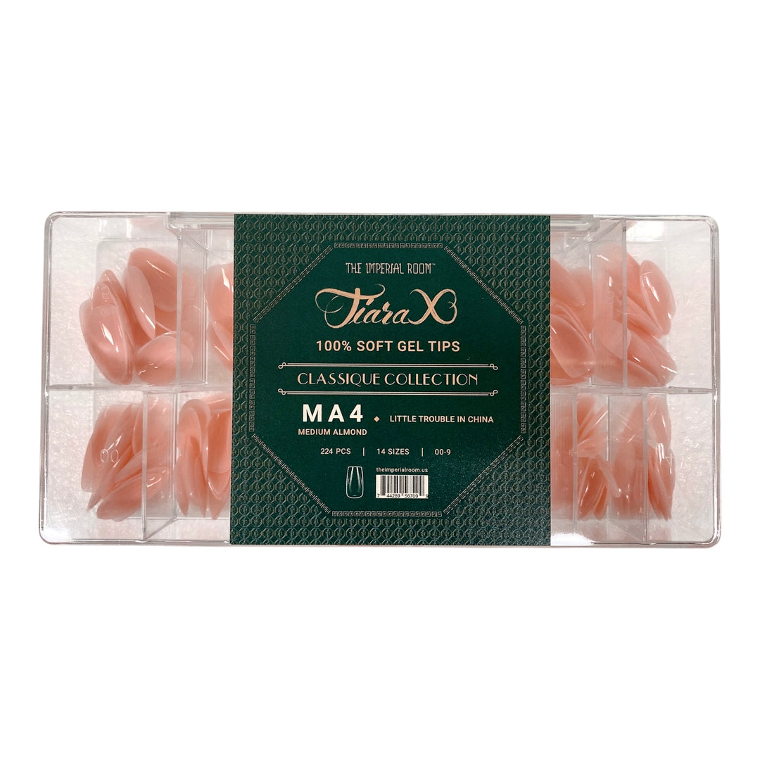 Tiara Rollo Almond Tiara X - MEDIUM ALMOND Nail Tips - Little Trouble In China MA4 - 224p ...