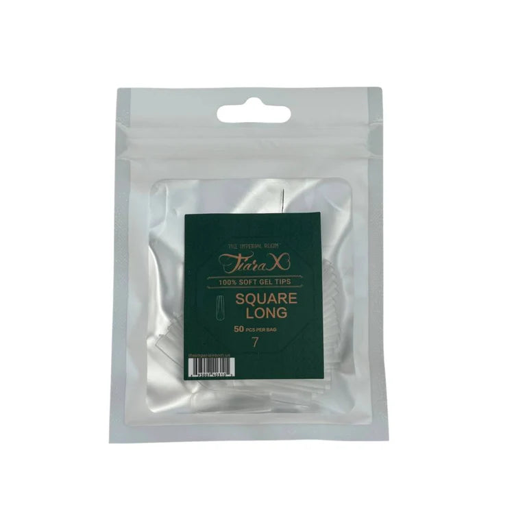 Tiara Square Tiara X - SQUARE LONG Nail Tips Size 7 - 50 pcs – Oz Nails & Beauty Supply