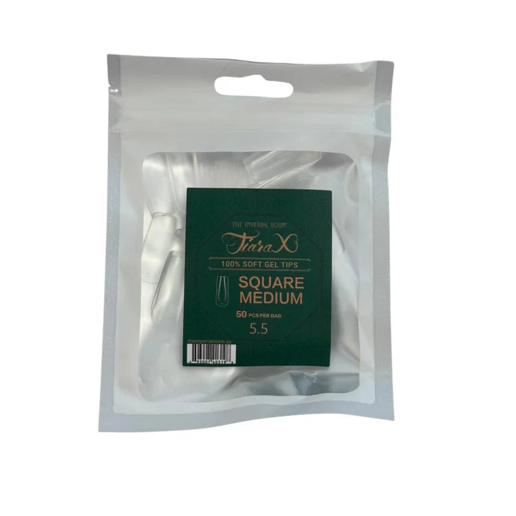 Tiara Square Tiara X - SQUARE MEDIUM Nail Tips Size 5.5 - 50 pcs – Oz Nails & Beauty ...