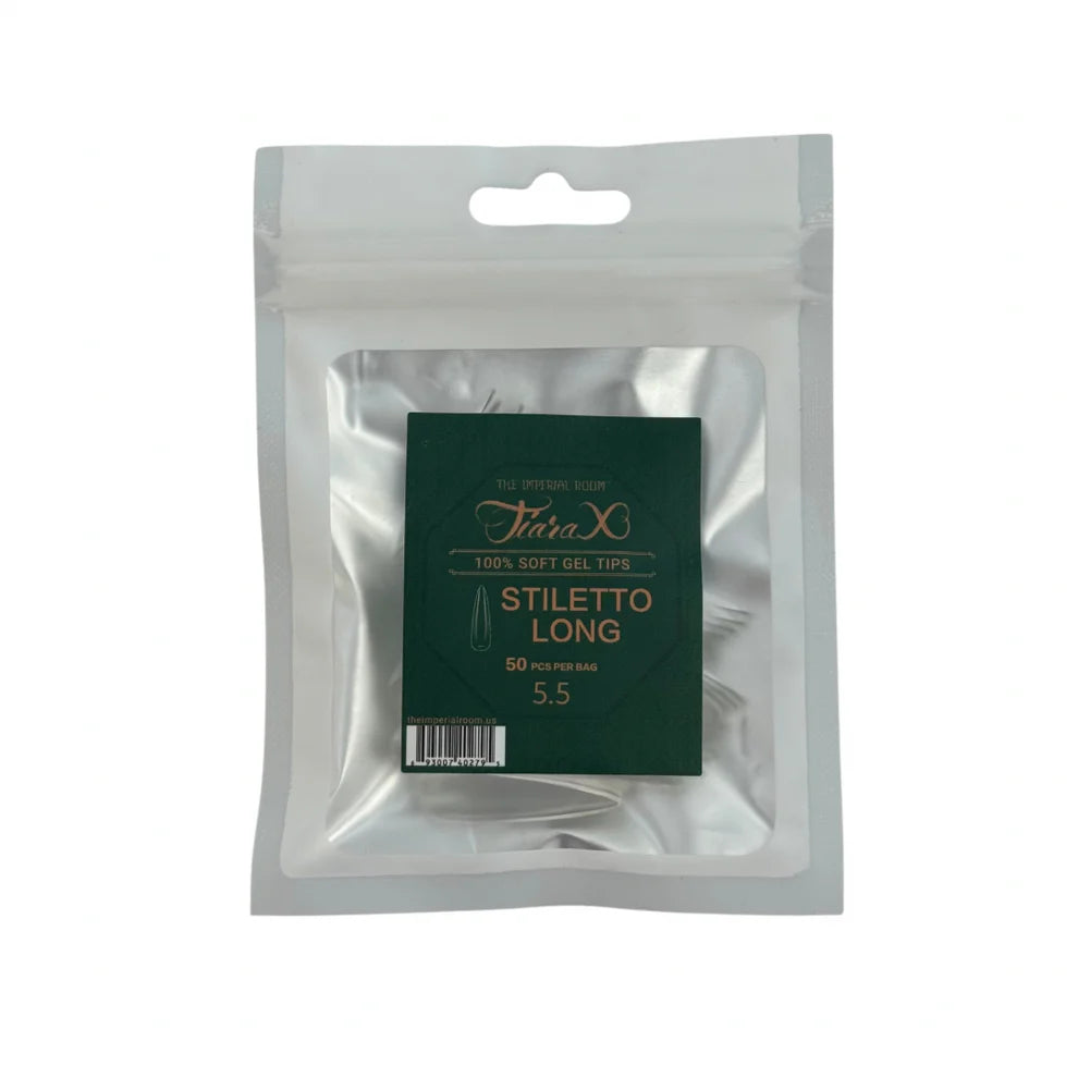 Tiara X - STILETTO LONG Nail Tips size 5.5 - 50 pcs