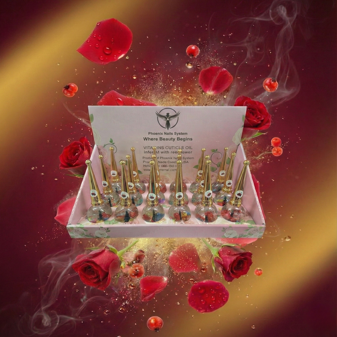 Phoenix Vitamins Cuticle Oil (Infused with real flower) Rose - 0.5oz