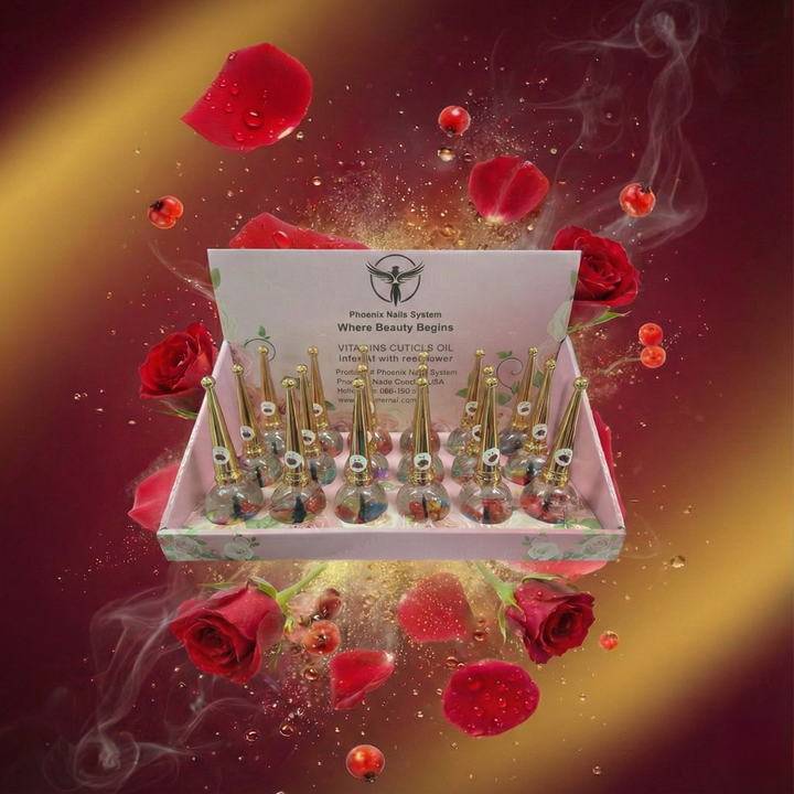 Phoenix Vitamins Cuticle Oil (Infused with real flower) Rose - 0.5oz
