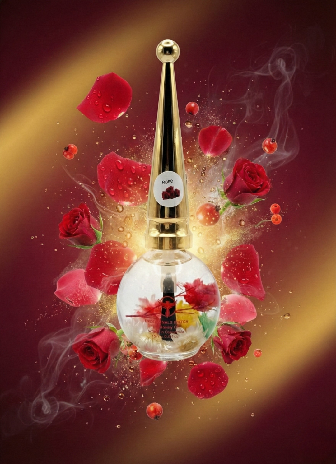 Phoenix Vitamins Cuticle Oil (Infused with real flower) Rose - 0.5oz