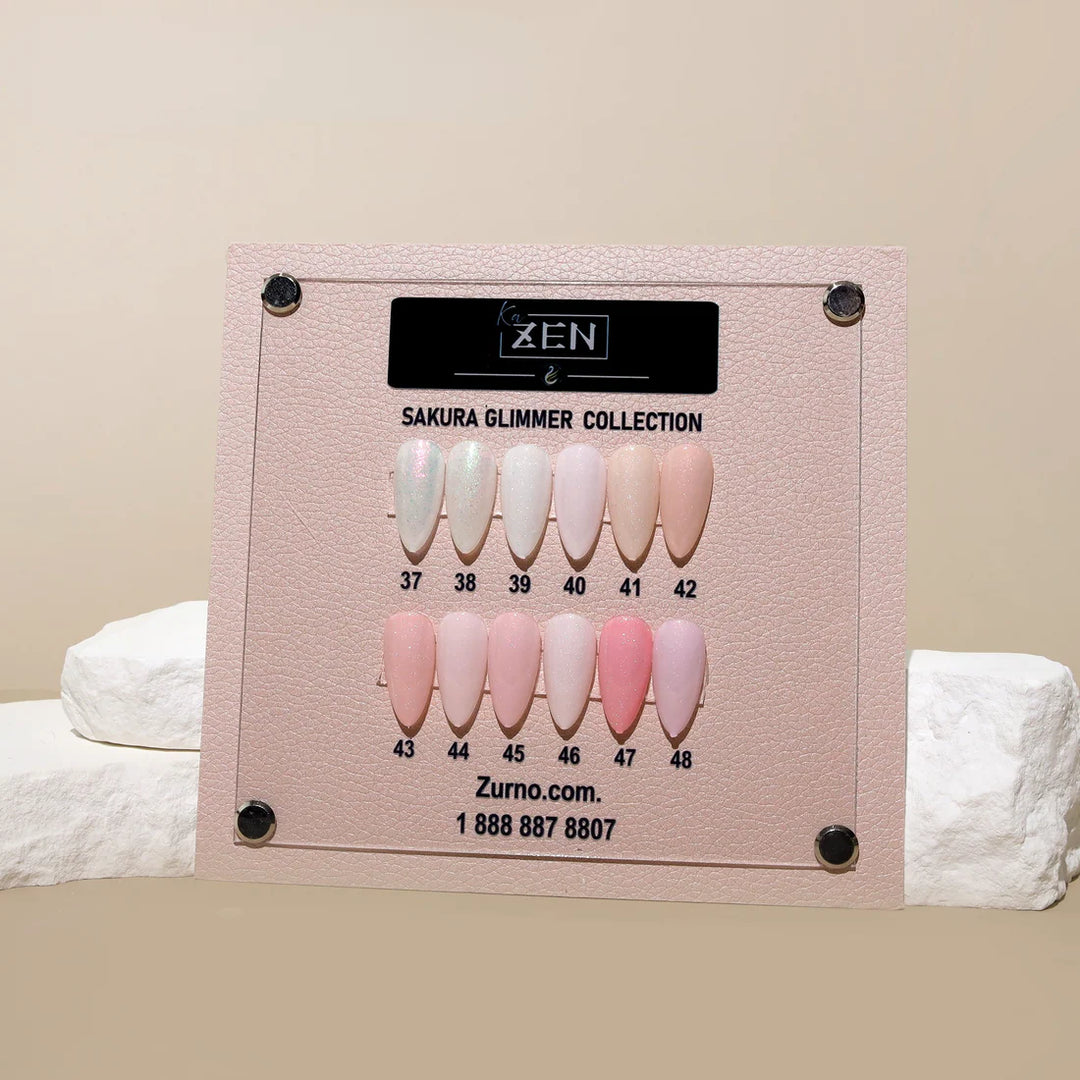 KAZEN | BRUSH ON BUILDER GEL BIAB SAKURA GLIMMER Collection #37-#48