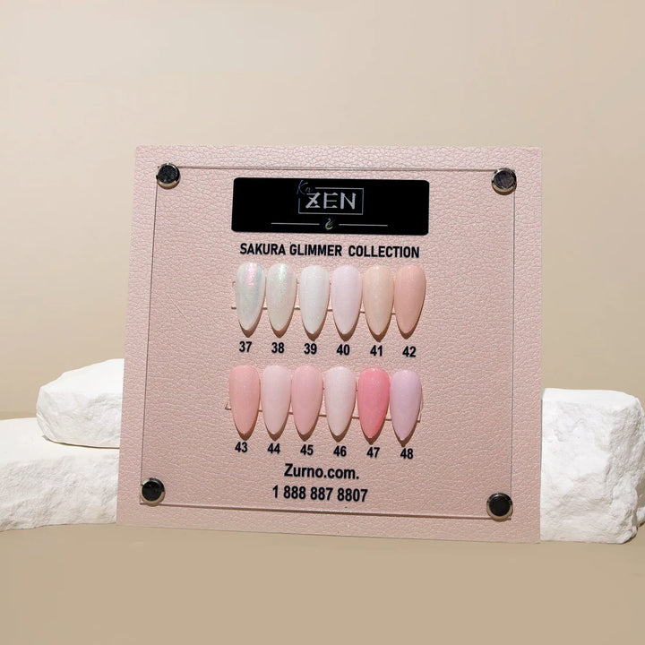 KAZEN | BRUSH ON BUILDER GEL BIAB SAKURA GLIMMER Collection #37-#48