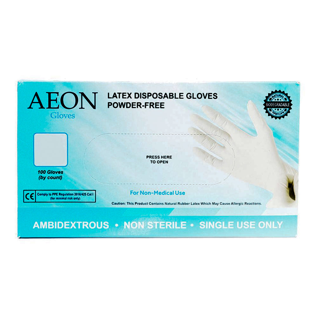 AEON Latex Disposable Gloves Powder-Free Blue Box