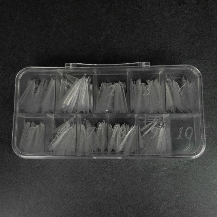Pointy Clear Tip Box full set of sizes 0-9 (500 tips total)