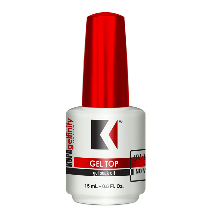 KUPA GelFinity - Soak Off Gel - Top Coat Glossy Finish (No-Wipe) 0.5 Oz