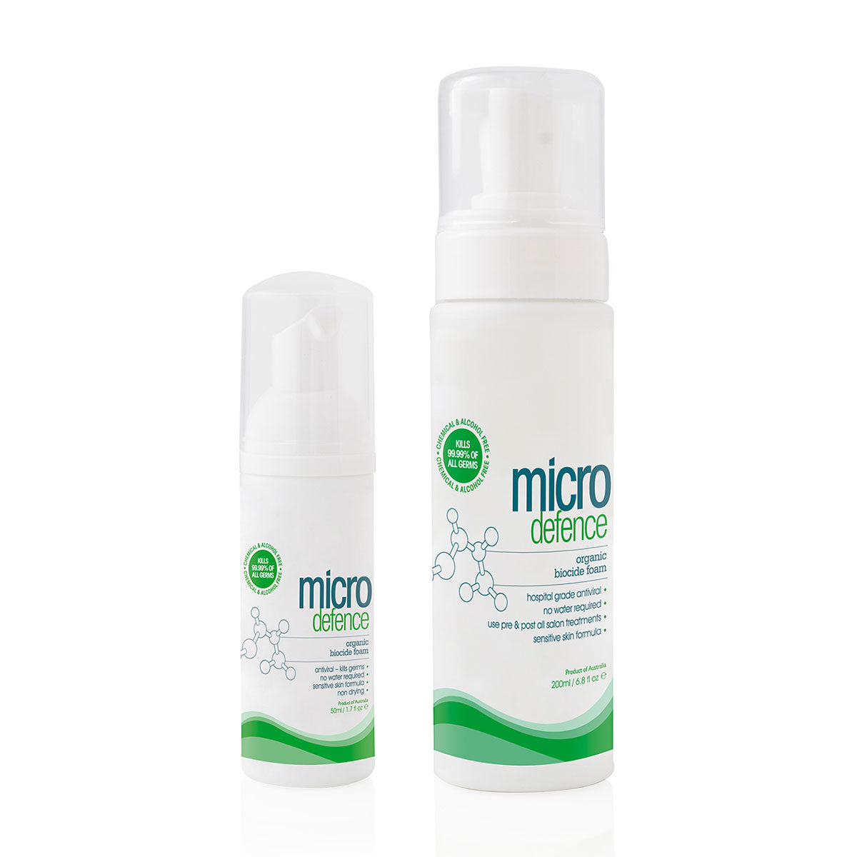 Caronlab Micro Defence Organic Biocide Foam - Hand & Body Sanitising F ...
